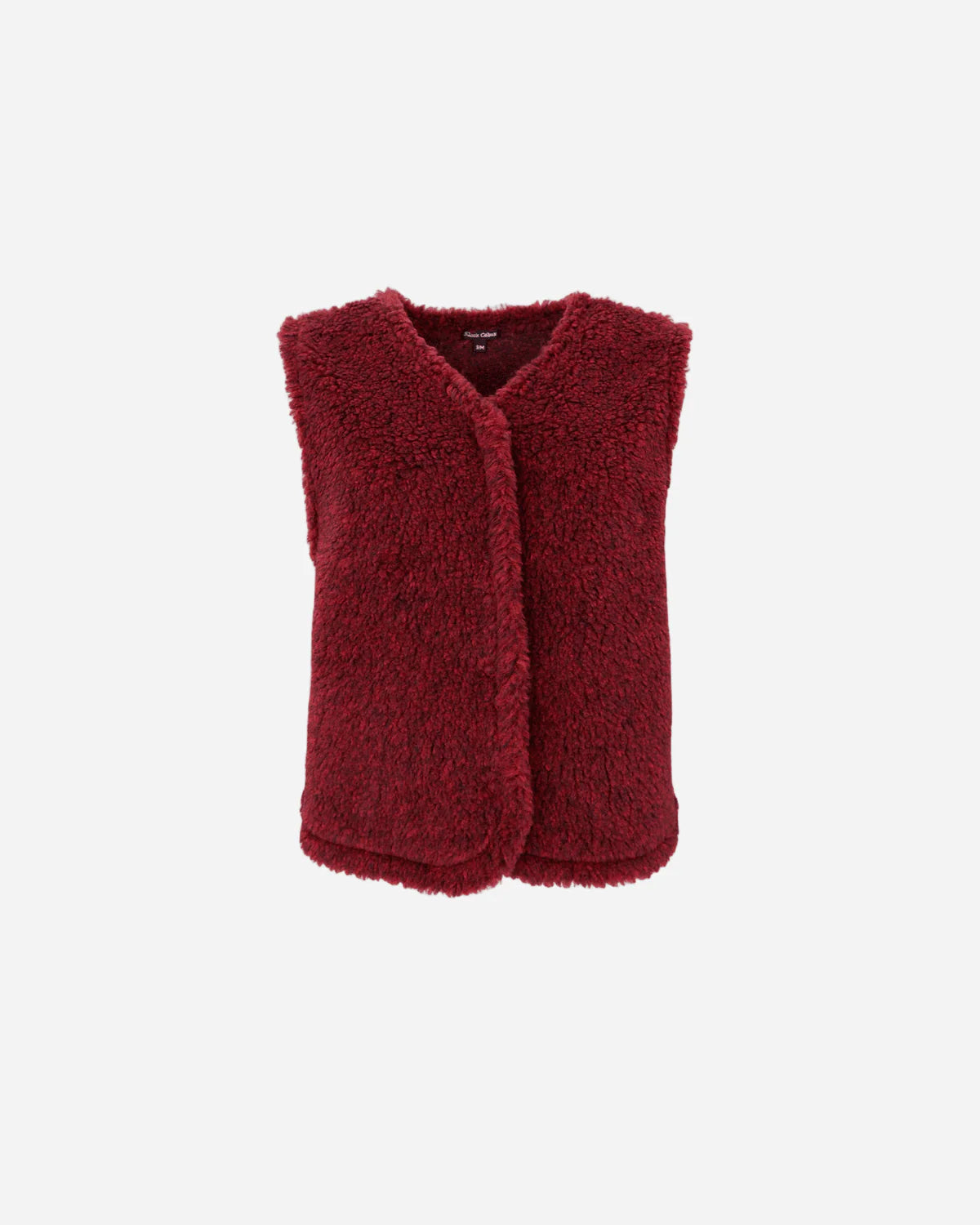 Black Colour Teddy Vest - Plum