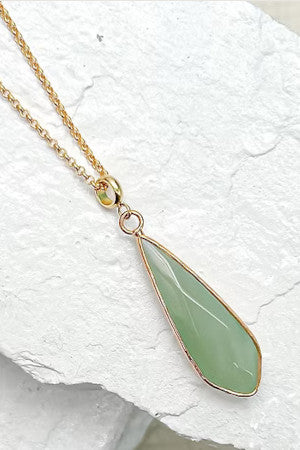 Roc Aventurine Droplet Gold Plated Necklace