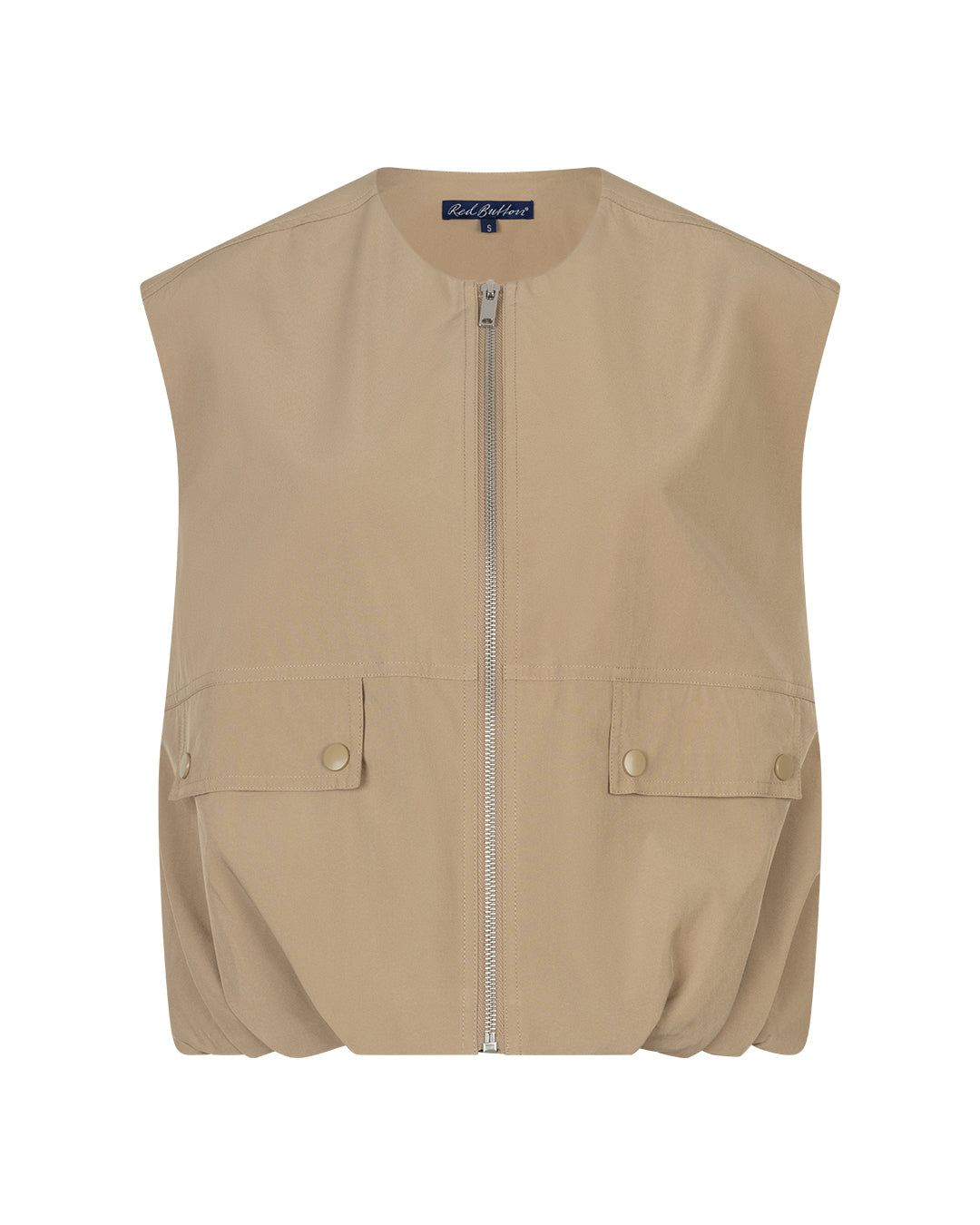 Red Button Ivy Sleeveless Gathering Dark Sand