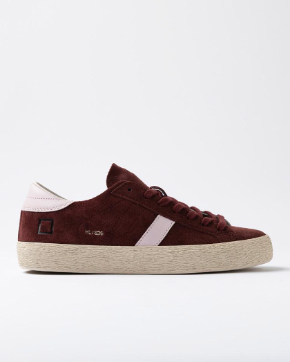 D.A.T.E HILL LOW SUEDE BORDEAUX TRAINERS