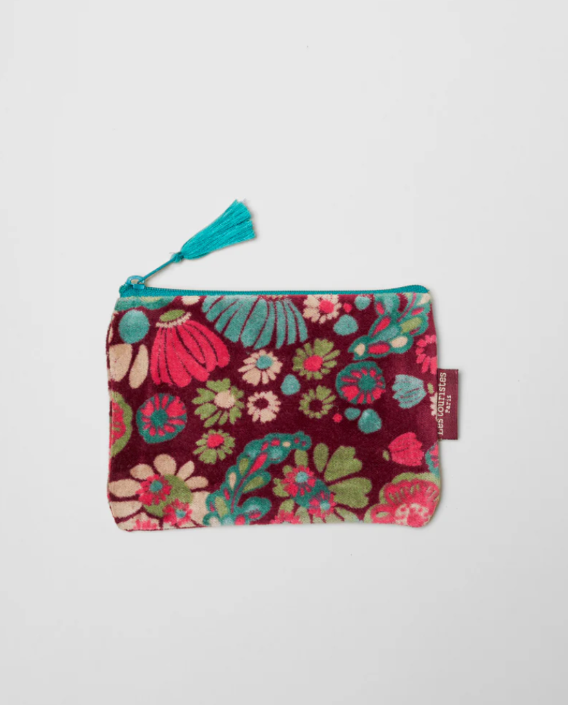 Les Touristes Medium Pouch Velvet - Molly burgundy