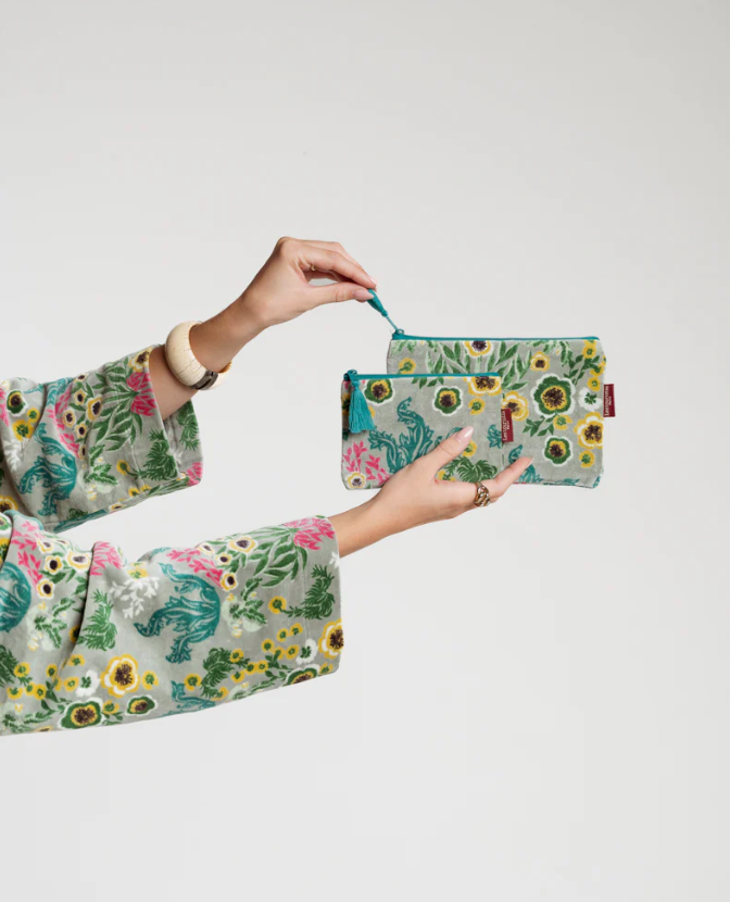 Les Touristes Medium Pouch Velvet - Swainston green