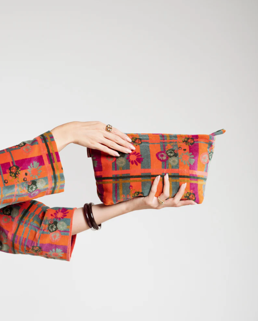 Les Touristes Wash Bag Velvet - Dundee orange