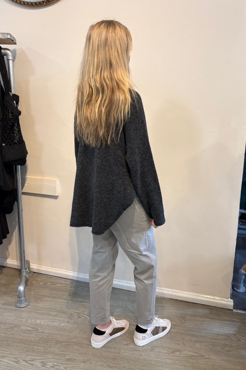 Cotton Pants with Turn-up in Sand