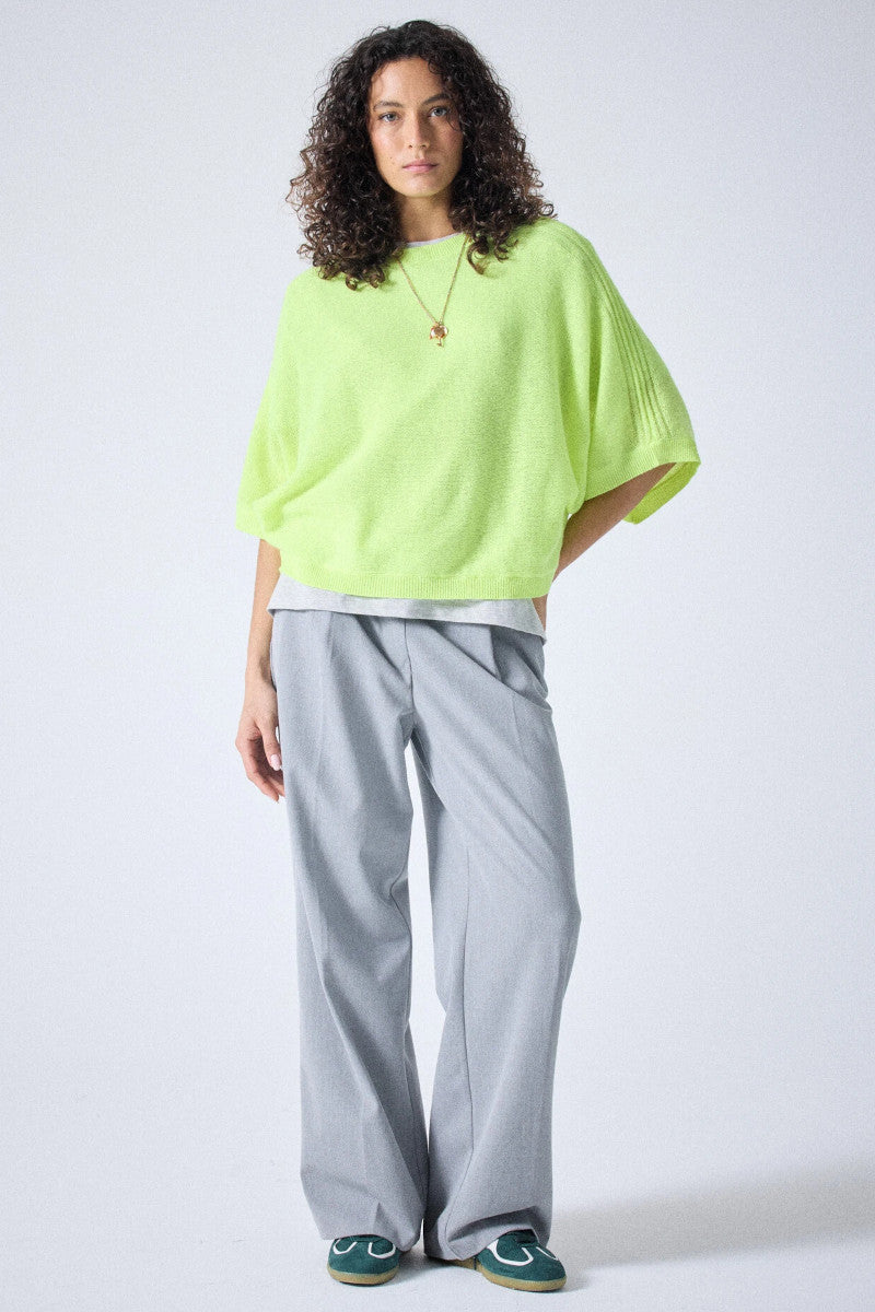 Absolut Cashmere Benedicta Poncho Sweater Lemon Neon
