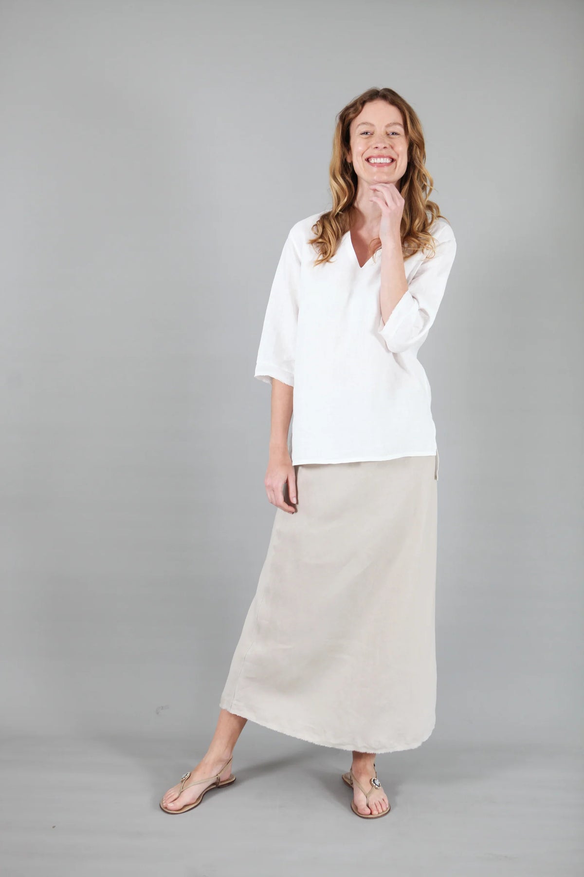 Bettie Linen Skirt Natural