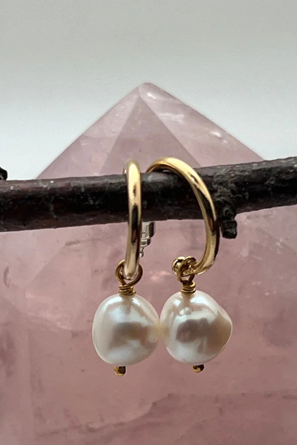 Mirabelle Alexa Creole Earrings with Baroque Pearl