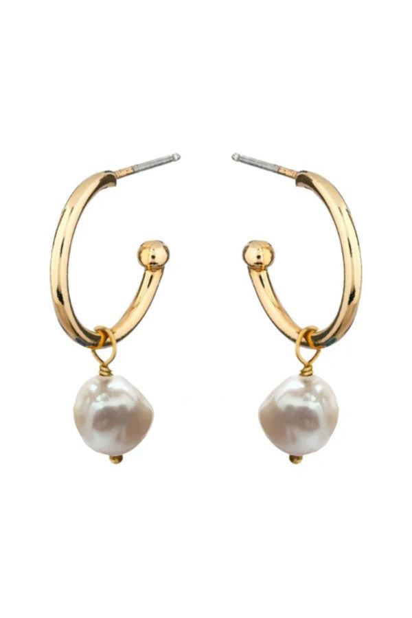 Mirabelle Alexa Creole Earrings with Baroque Pearl