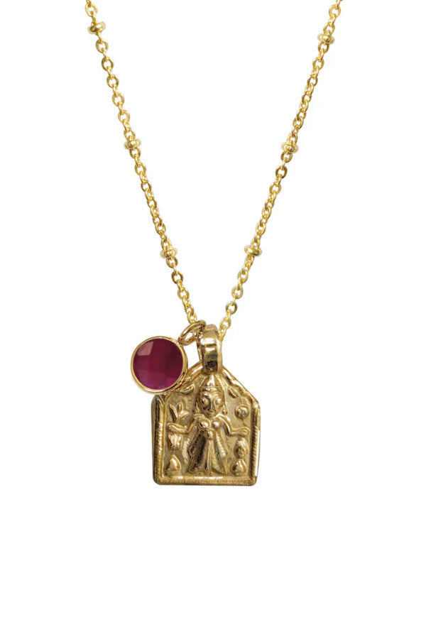 Mirabelle Goddess Lakshmi Medal with Astro Ruby