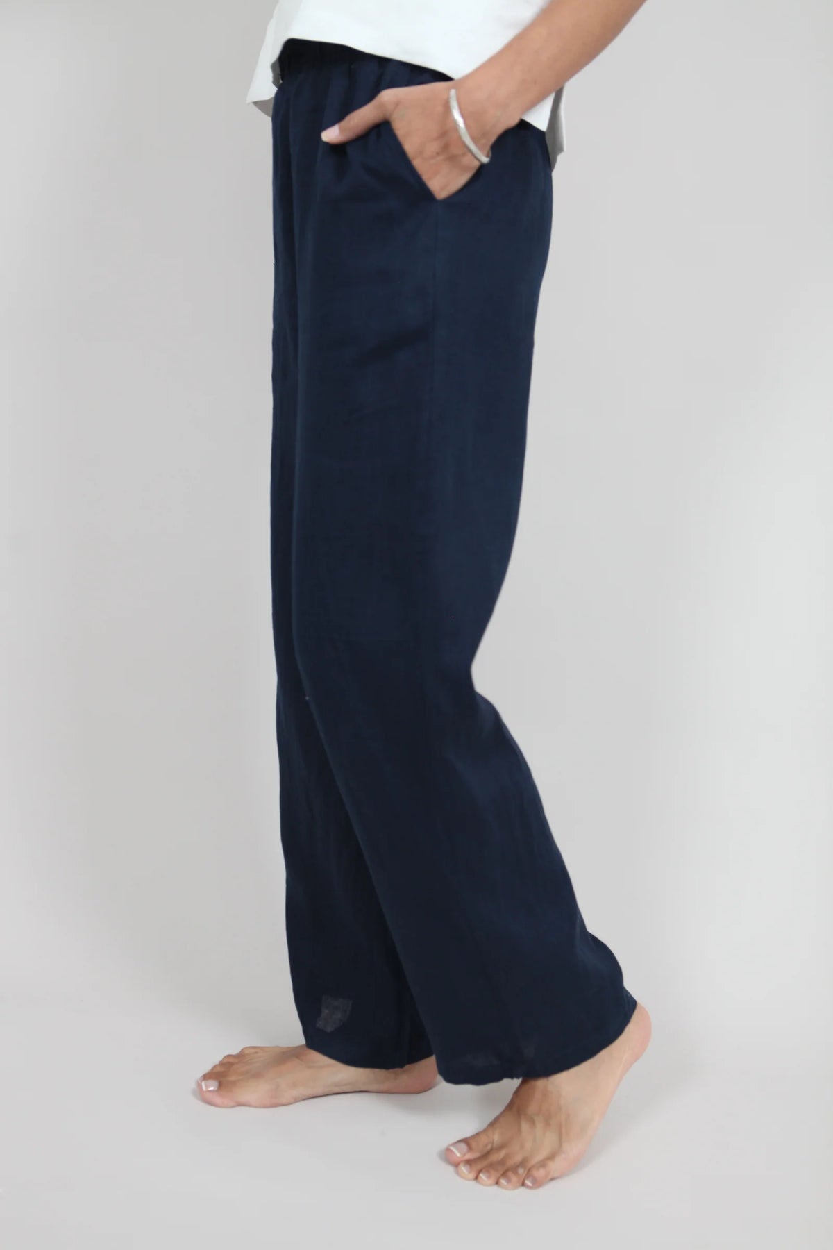 Millie Linen Trousers Midnight Blue